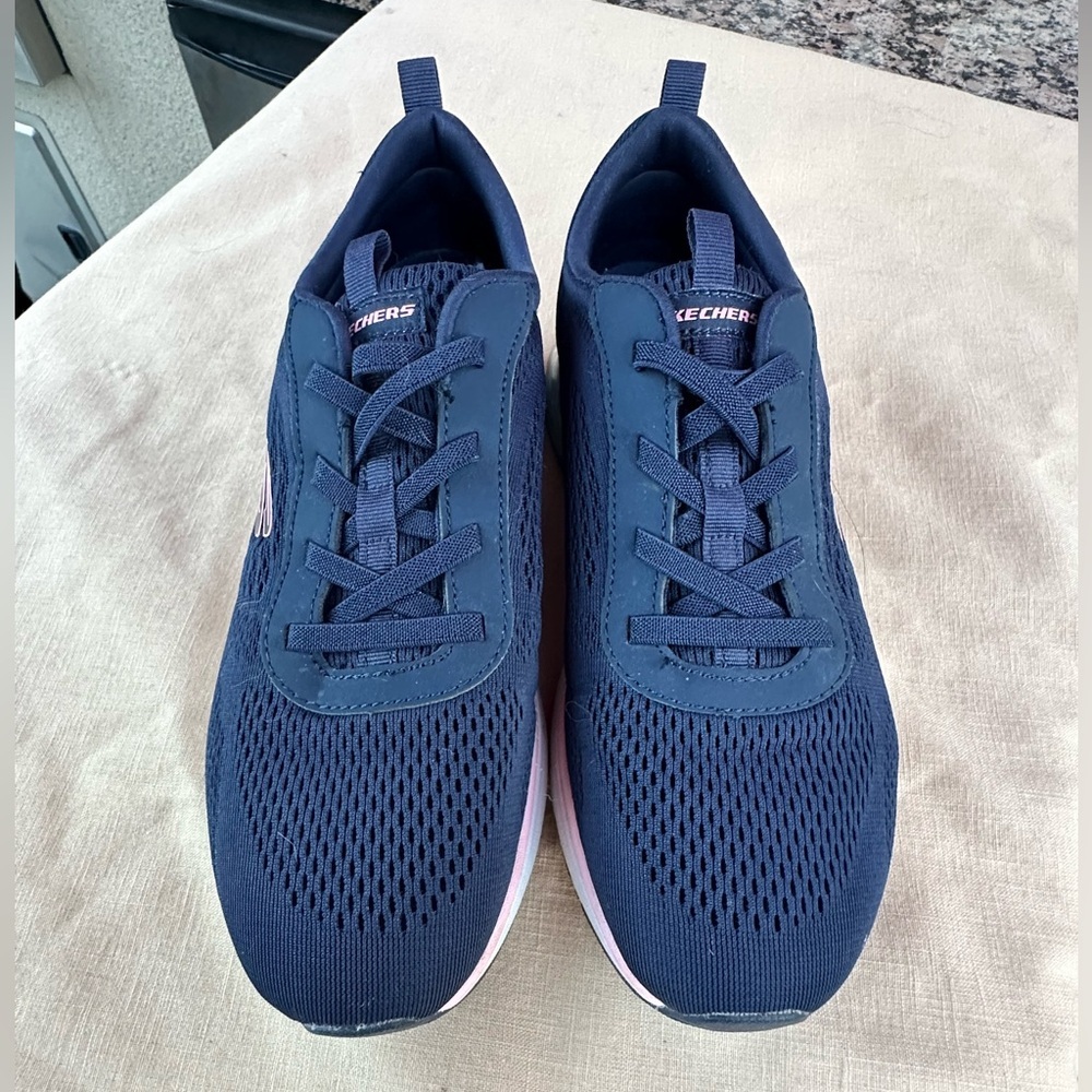 New! Navy Skechers with Pink Trim